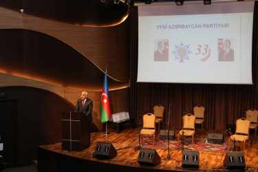 Səbail rayonunda Yeni Azərbaycan Partiyasının yaranmasının 33-cü il dönümü münasibətilə tədbir keçirilmişdir
