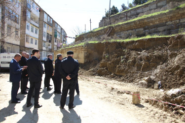 Rayon İcra Hakimiyyətinin başçısı Badamdar qəsəbəsində torpaq sürüşməsi baş vermiş əraziyə baxış keçirmişdir