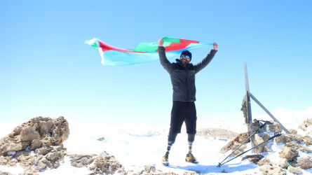 Vətən müharibəsi qazisi Ulu Öndər Heydər Əliyevin adını daşıyan zirvəyə qalxıb