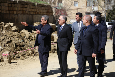 Rayon İcra Hakimiyyətinin başçısı Badamdar qəsəbəsində torpaq sürüşməsi baş vermiş əraziyə baxış keçirmişdir