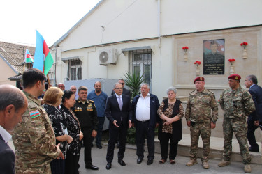 Şəhid Zülfüqarov Tənhan Cavanşir oğlunun xatirə lövhəsinin açılış mərasimi keçirildi