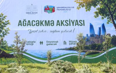 Səbail rayonunda “Şəhərsalma və Memarlıq İli” çərçivəsində ağacəkmə aksiyası keçirilmişdir
