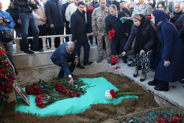 Birinci Qarabağ müharibəsində itkin düşmüş şəhid Elçin Quliyevlə vida mərasimi keçirilib
