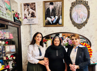 Səbail rayonunda şəhidlərin ailə üzvləri ziyarət olunur