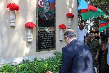 Şəhid Paşayev Nurəddin Məhəmmədəli oğlunun xatirə lövhəsinin açılış mərasimi keçirilib