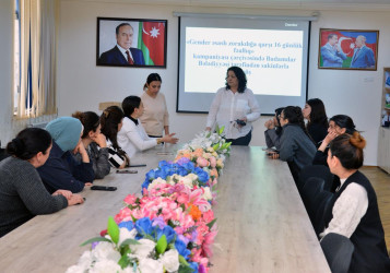 Səbail rayonunda “Gender əsaslı zorakılığa qarşı 16 günlük fəallıq” kampaniyası çərçivəsində maarifləndirmə işləri aparılır