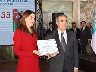 Yeni Azərbaycan Partiyası Səbail rayon təşkilatının yaradılmasının 33-cü ildönümünə həsr olunmuş tədbir