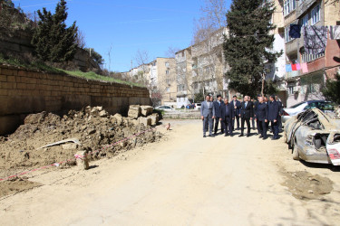 Rayon İcra Hakimiyyətinin başçısı Badamdar qəsəbəsində torpaq sürüşməsi baş vermiş əraziyə baxış keçirmişdir