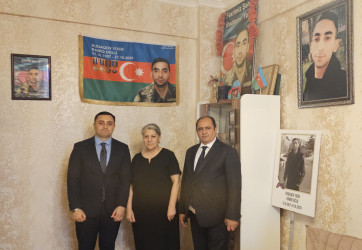 Səbail rayonunda Vətən müharibəsi şəhidlərinin ailə üzvləri Qurban bayramı münasibətilə ziyarət olundu