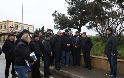 Badamdar qəsəbəsində yamacda yaranmış aktivləşmə ilə əlaqədar əraziyə baxış keçirilmişdir