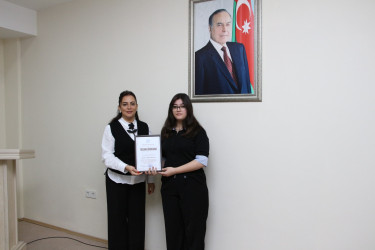 Səbaildə “Uşaqların hüquqları və məsuliyyətləri” mövzusunda keçirilən sorğuda yüksək nəticə göstərmiş şagirdlər ilə görüş keçirilmişdir