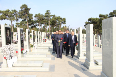 Hərbi Memorial Məzarlıqda Vətən müharibəsi şəhidi Məmmədağa Səfərovun ildönümü münasibətilə məzarı ziyarət olunub