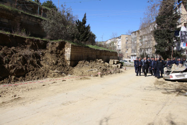 Rayon İcra Hakimiyyətinin başçısı Badamdar qəsəbəsində torpaq sürüşməsi baş vermiş əraziyə baxış keçirmişdir