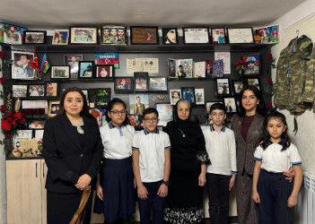 Səbail rayonunda şəhidlərin ailə üzvləri ziyarət olunur