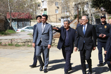 Rayon İcra Hakimiyyətinin başçısı Badamdar qəsəbəsində torpaq sürüşməsi baş vermiş əraziyə baxış keçirmişdir