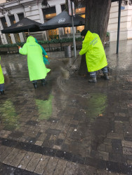 Səbail rayonunun küçə və prospektlərində yağış sularının kənarlaşdırılması üçün kompleks tədbirlər həyata keçirilir